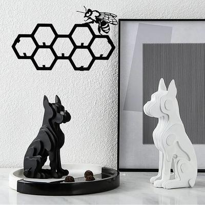 Metal Bee Coat Rack Wall Mounted - Bee & Honeycomb Art. For Entryway. Key Rack, Coats, Hats, Towels. Home Decor.