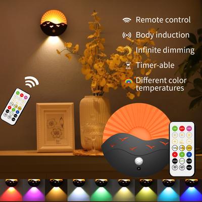 Luz noturna multicolorida com sensor de movimento, lâmpadas de parede LED, luz noturna infantil, lâmpada noturna sem fio para mesa de cabeceira, quarto