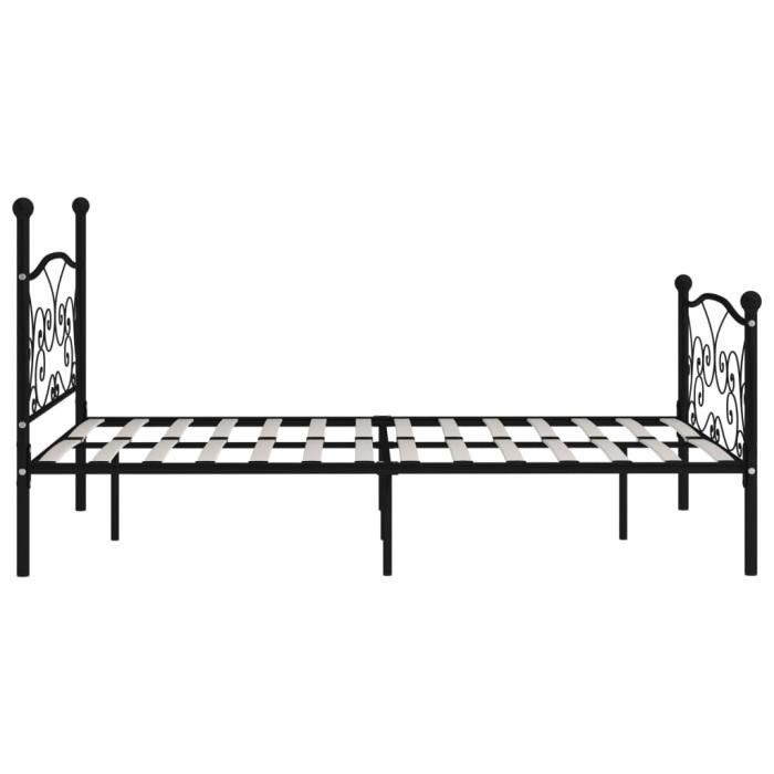 VidaXL Bed Frame and Slat Base Black Metal 120 X 200 Cm