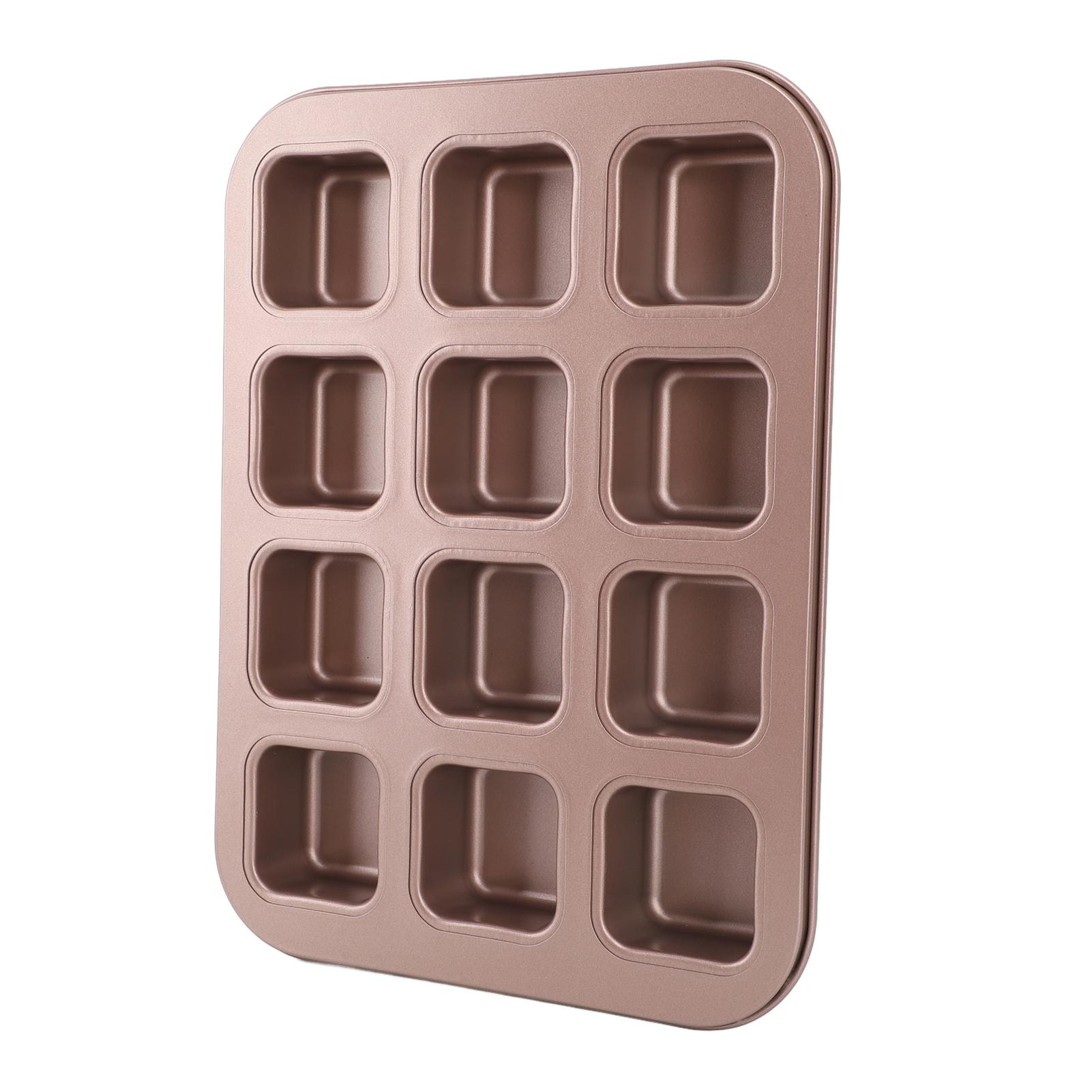 

12 Grids Divided Brownie Pan Carbon Steel Easy to Clean Rectangular Baking Mold Pan for Toast Bread Cake