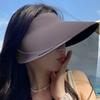 Foldable Traceless Sun Hat Breathable Beach Cap Sun Protection Seamless Visor Cap  Holiday