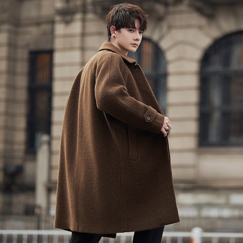 Autumn and winter double-sided wool coat men's medium and long wool thickened coat