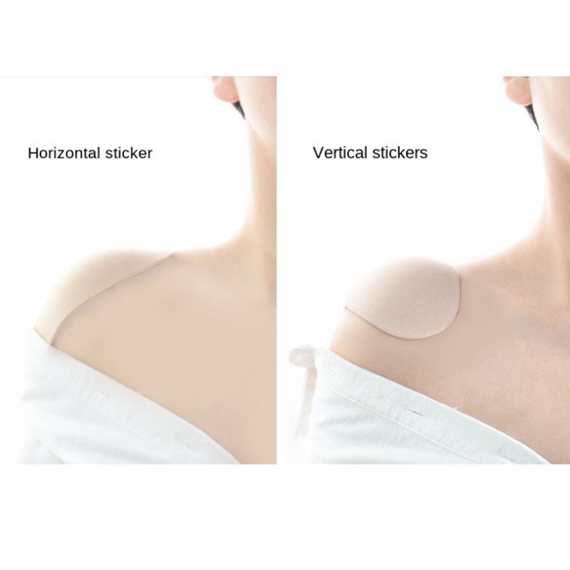 1 paar onzichtbare schouderpads afneembare ademende siliconen schouderpads antislip klevende kleverige pad voor vrouwen en mannen