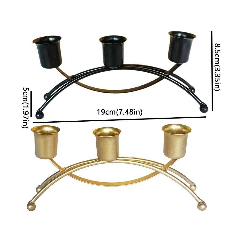 Metal Iron Candleholder Three Head Vintage Candelabra Candle Containers  Wedding Centerpiece