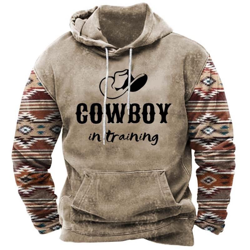 Vintage 3D Print Men's Hoodies Indian Style Pullover Oversized Casual Sweatshirt Tops Male Daily Streetwear Y2k Clothing For Men