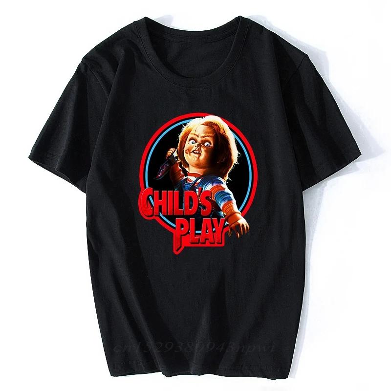 Chucky Horror T Shirt High Quality Aesthetic Cotton Vintage Black T-shirt Harajuku Streetwear Camisetas Hombre