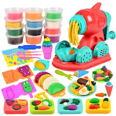 Multicolor Clay Molds Toys Set DIY Accessories Noodles Machine Playing House Toy Burger Machine Plastic Simulation Kitchen Toys