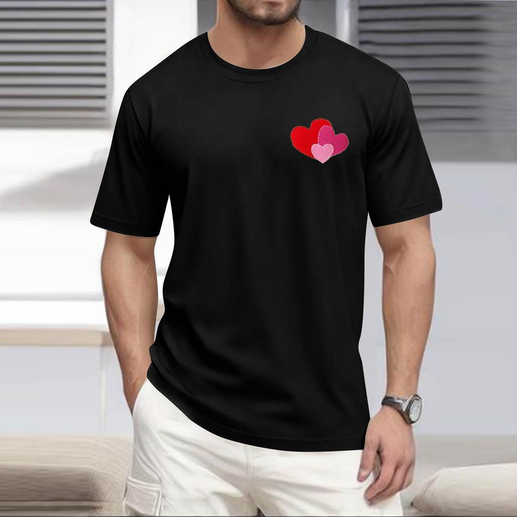Men's  Popular T-shirt Printed Round Neck Short Sleeve T-shirt