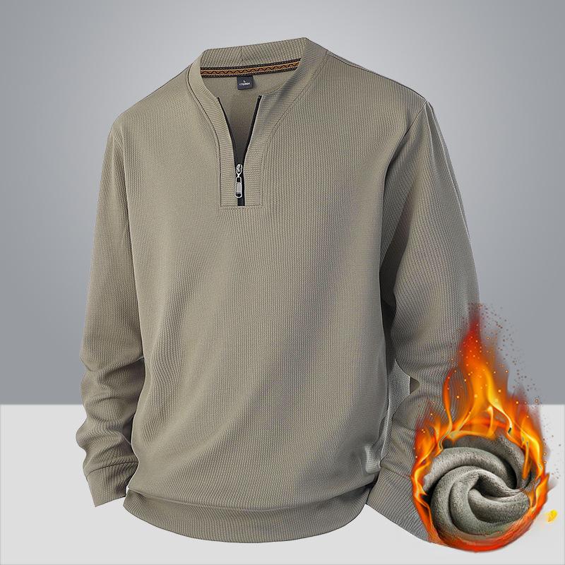 Men's Padded Warm Fashionable Versatile Large Size Heavyweight Sweater Soft Quality Fabric Round Neck Design Loose Casual Sports Long Sleeve
