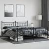 VidaXL Cadre de lit métal avec tête de lit-pied de lit noir 200x200 cm 353562