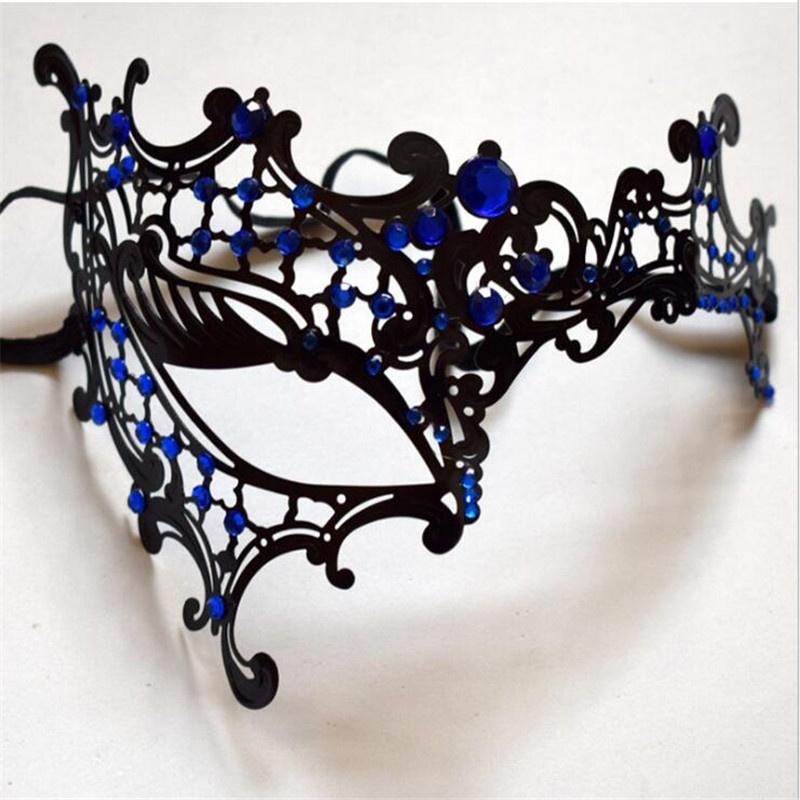 Halloween Costume Party Dress Princess Mask Venice Metal Rhinestone Half Face Mask