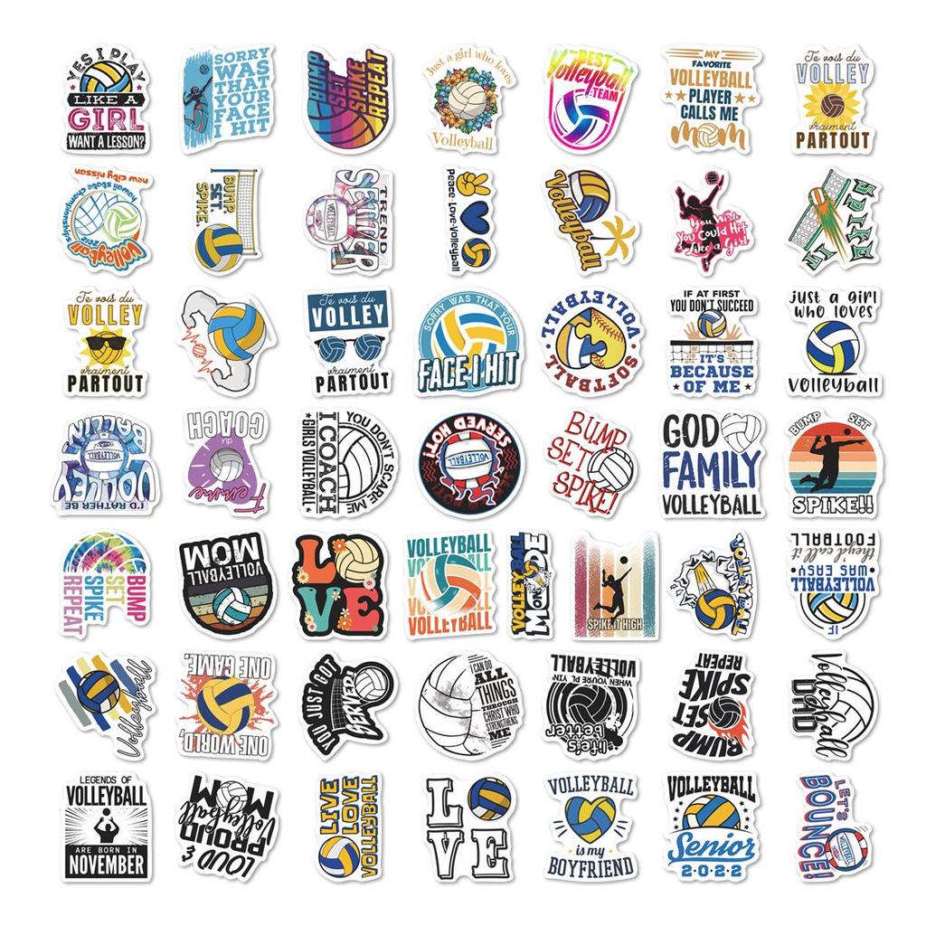 50 Waterproof Volleyball Graffiti Stickers for Phone Cases & Laptops