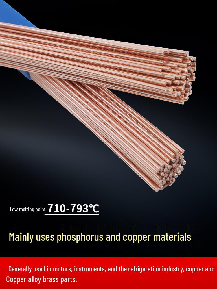 Phosphor Bronze Brazing Rod L201, Silver BCu93P Wire for HVAC Copper Pipe Gas Welding.