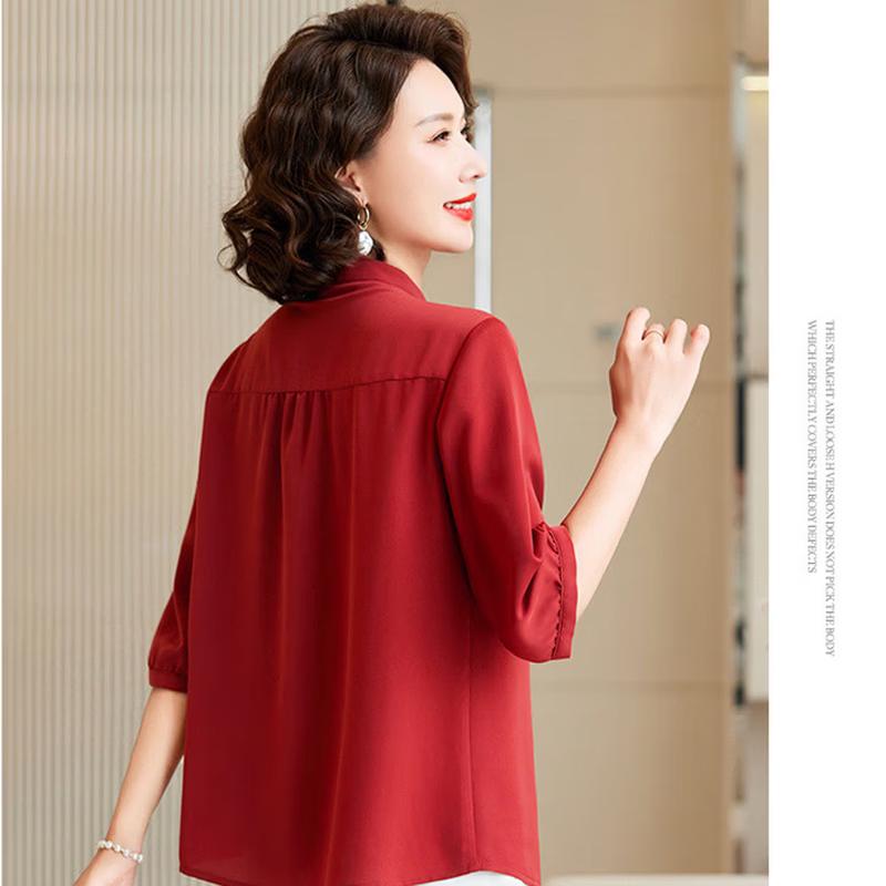 Stylish Short-Sleeve Top for Middle-Aged Women