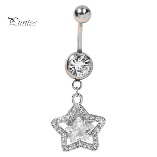 

Кольцо на пупок со стразами, сердцем, бабочками, пятиконечной звездой, кулоном, сексуальное гипоаллергенное кольцо из нержавеющей стали, пирсинг пупка, висячее кольцо Pentagram