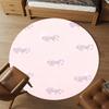 1pc Bowknot Pink Round Chair Mat Office Area Rug - Non-Slip, Floor Mat for Office, Bedroom, and Indoor Decor P127049