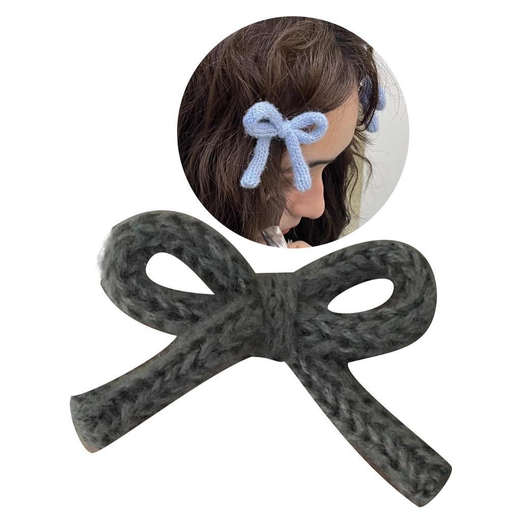 Sweet Knitting Yarn Bowknot Hair Clip Lazy Hairpin Duckbill Hairclips Barrettes for Women Side Bangs Hair Styling Tool