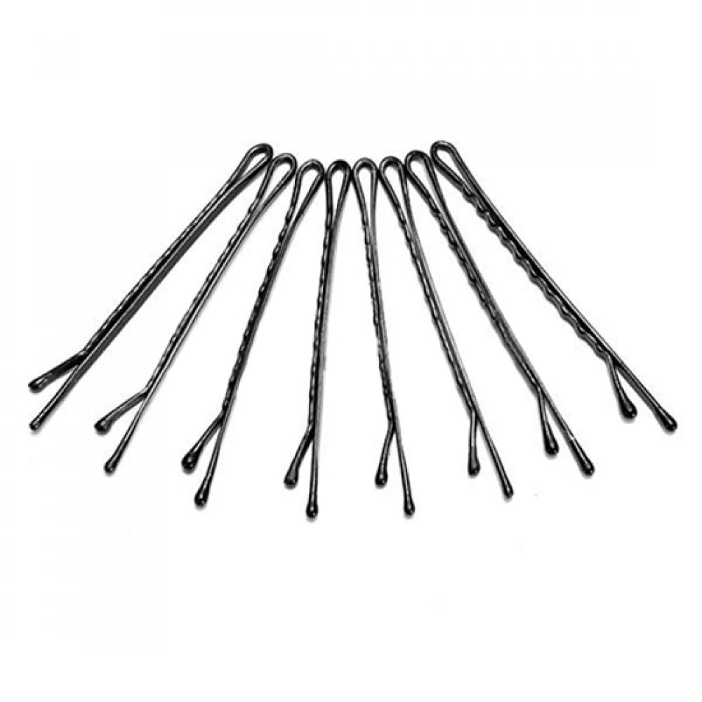 60Pcs Retro Style Metal Waved Hair Clips Bobby Salon Pins Grip-s Hairpins Barrette Black Clips