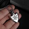 Vintage Viking Iron Triangle Shield Titanium Steel Pendant Necklace for Men