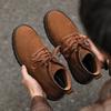 Fashion Four Seasons Men Suede Leather Boots Outdoor Casual Hiking Boots Fashion Thick Bottom Ankle Boots Anti-slip Man Motorcycle Botas