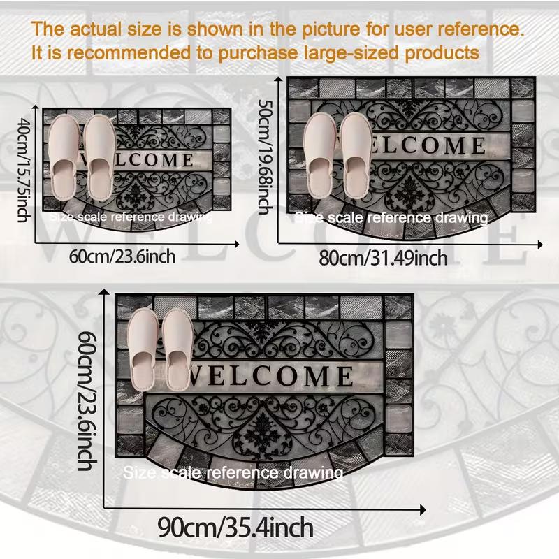 Luksusowa Mata Podłogowa Powitalna w Stylu Retro - Trwała i Antypoślizgowa Zewnętrzna Mata Wejściowa na Podłogę Dywan do Dekoracji Domu