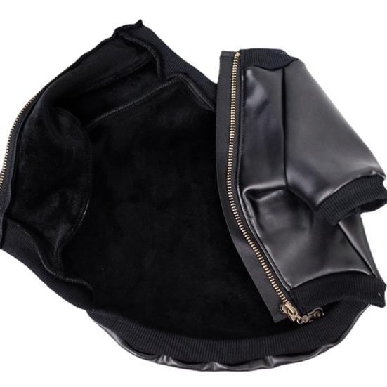 Yousheng Haustierjacke Reißverschluss Design Winddicht Mode Hund Kunstleder Jacke Mantel für Französische Bulldogge