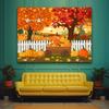 2D Fall Harvest Maple Leaves Background for Birthday & Festival