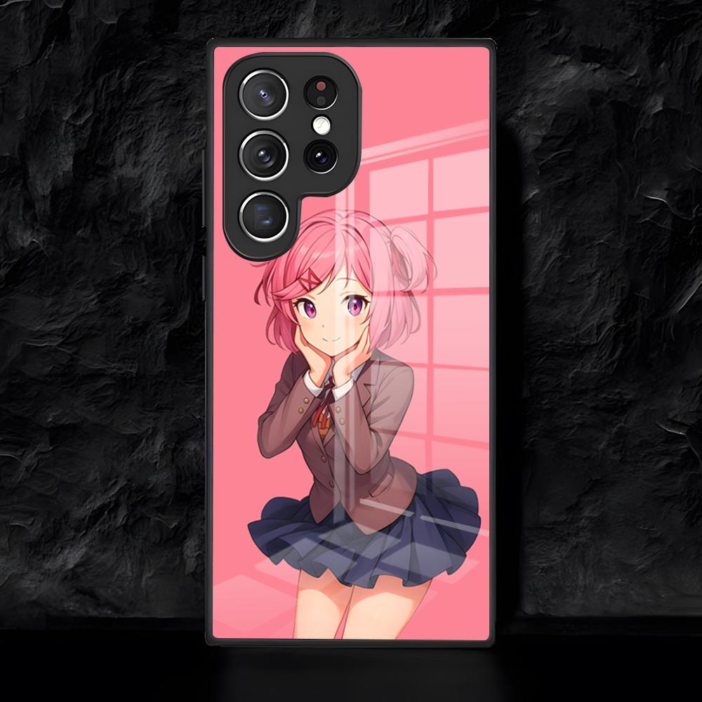 Cartoon Character Natsuki Phone Case For Samsung S26 S25 Edge Ultra 24 23 22 21 Ultra Plus Fe A55 56 15 4G 5GGlass Cover