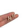 Full of diamonds H letter exquisite stud earrings niche design high sense fashion earrings fashion versatile earrings