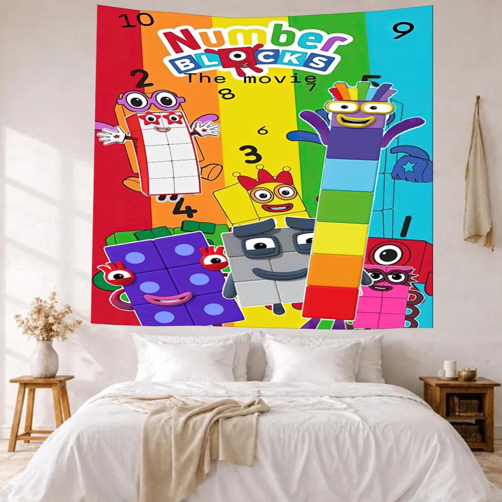 Numberblocks Nástěnná dekorace Gobelín Umění Pro památku mazlíčka Narozeniny Svatba Večírek Pozadí Rodinný dárek