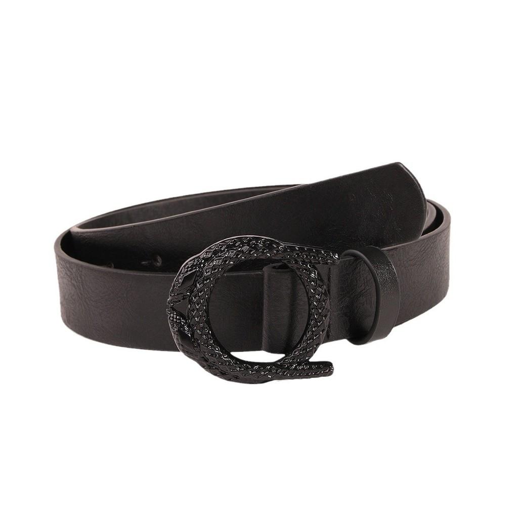 Western Style Pu Leather Belt With Snake Design And Magnet Closure For Women
