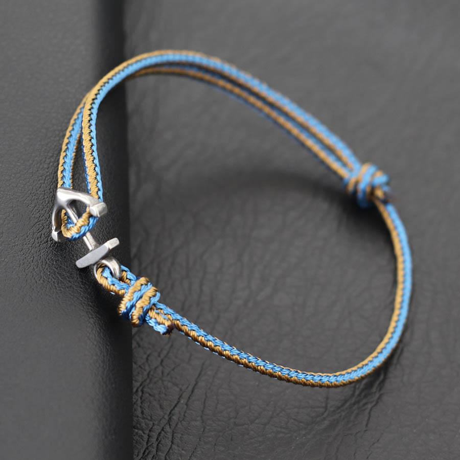 Novel Anchor Bracelet For Men Grade A 3mm Ethnic Thin Marine String Braslet Handmade Adjustable Beach Surfing Nautical Braclet