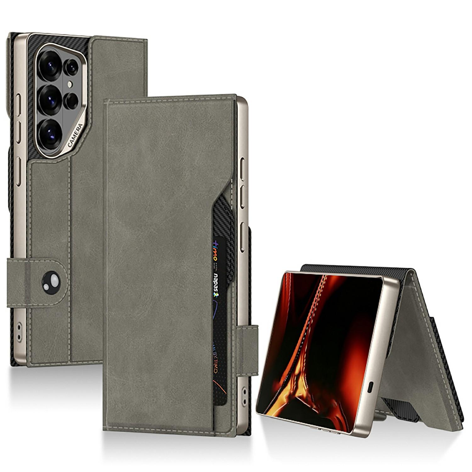 GKK Для Samsung Galaxy S26 Ultra Чехол-подставка Магнитная застежка Кожа с восковым покрытием Чехол-книжка для телефона с держателем для карт