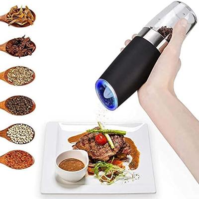 Gravity Elektrische Peper- en Zoutmolenset, Instelbare Grofheid, Werkt op Batterijen met LED-licht, Automatische Bediening met één Hand