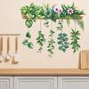 Fresh Green Plants Wall Stickers Self-Adhesive Removable Vinyl Decals for Kitchen Cabinet Foyer Potted Plants Posters Home Decor