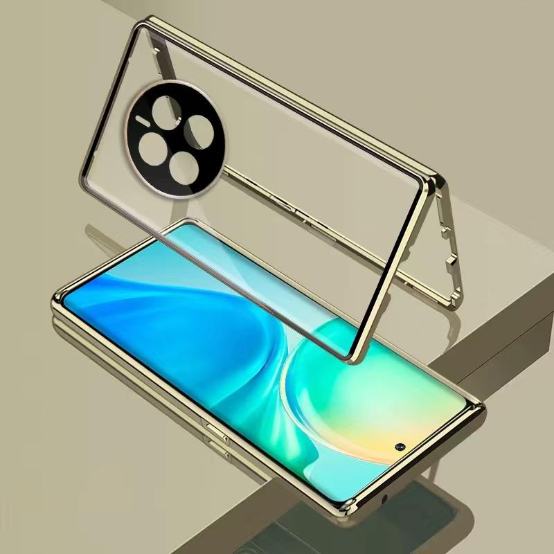 360 Full Case For Realme 12 Pro Plus Case Double Sided Magnetic Adsorption Metal Tempering Glass Protect Cover For Realme 12Pro