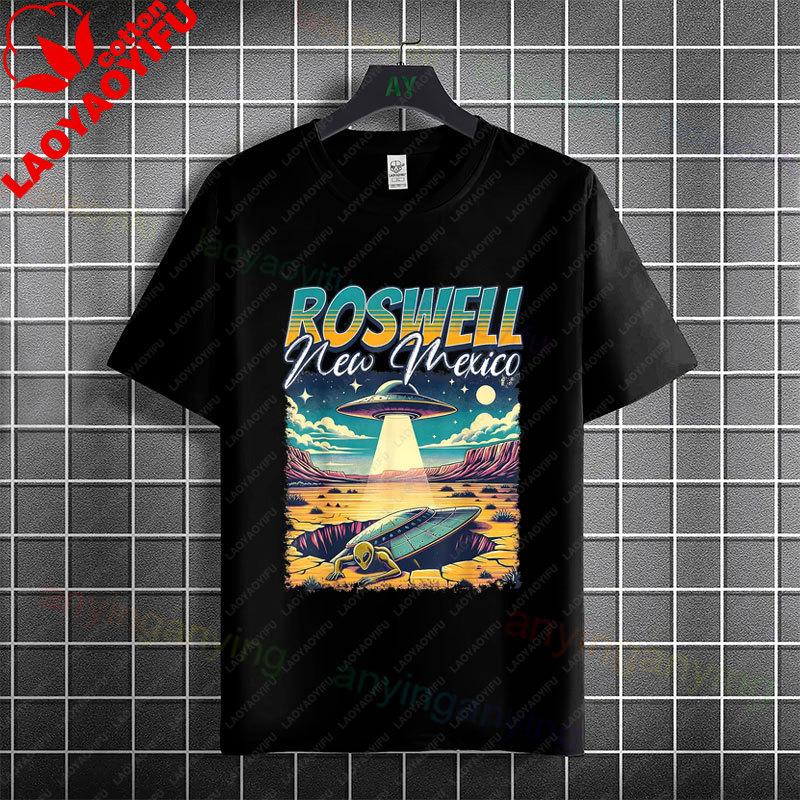 Unisex Unisexs Funny Get In Loser Ufo Graphic Tshirt Pure Cotton Short Sleeve Fashion Humor Style Tee Casual Streetwear