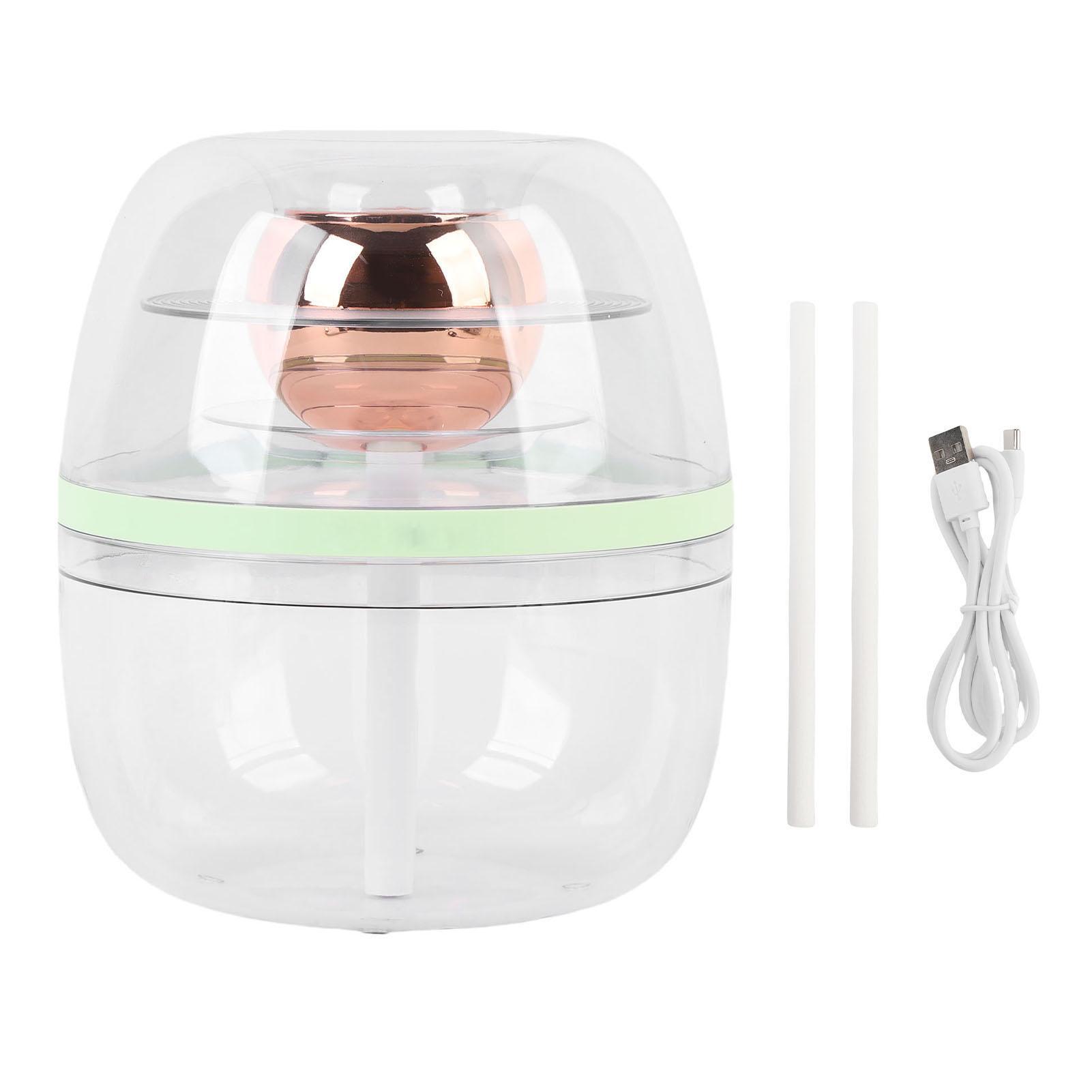 

Transparent Humidifier 3L Large Capacity Dual Spray Quiet Humidifier with Soft Night Light for Home Green