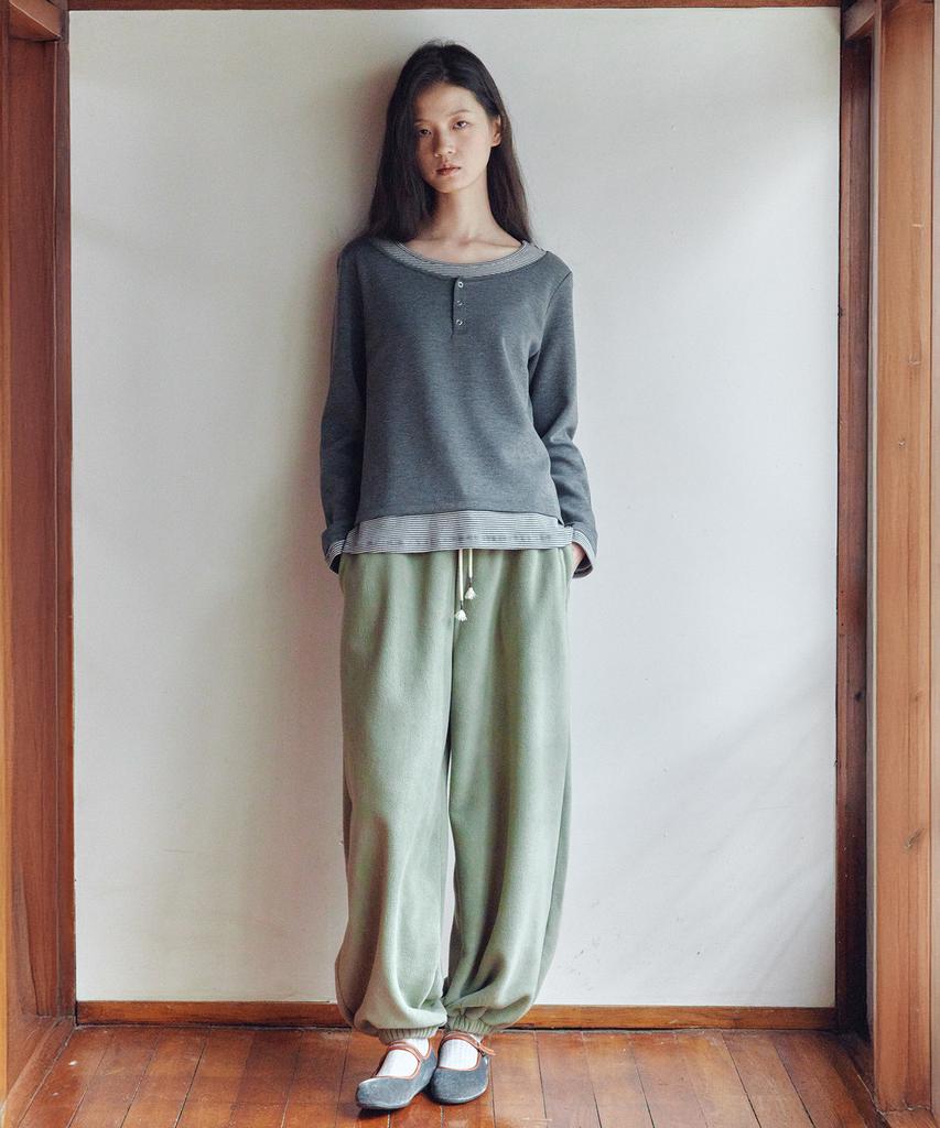 Okkitteu Fleece Balloon Jogger Pants