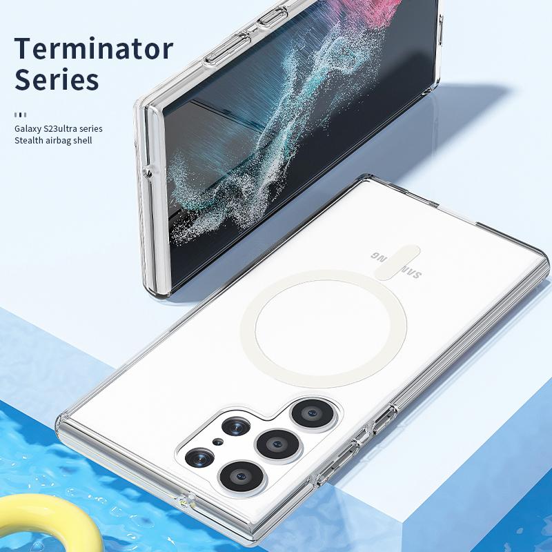 For Samsung Galaxy S24 Case Magnetic Glitter PC+TPU Phone Cover Compatible with MagSafe