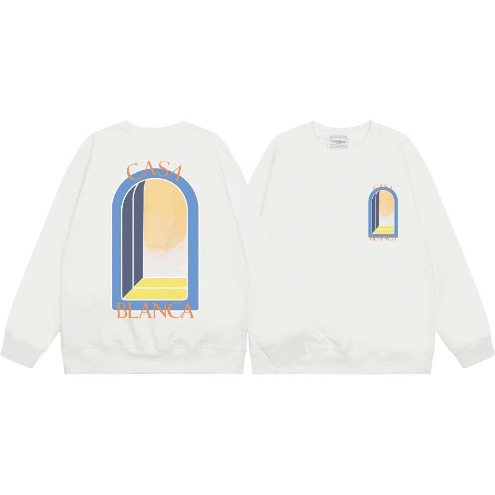 Grenzüberschreitende trendige Marke Casablanca Casablanca Buchstabe gemaltes Print 380g Herren- und Damen- Rundhals-Pullover