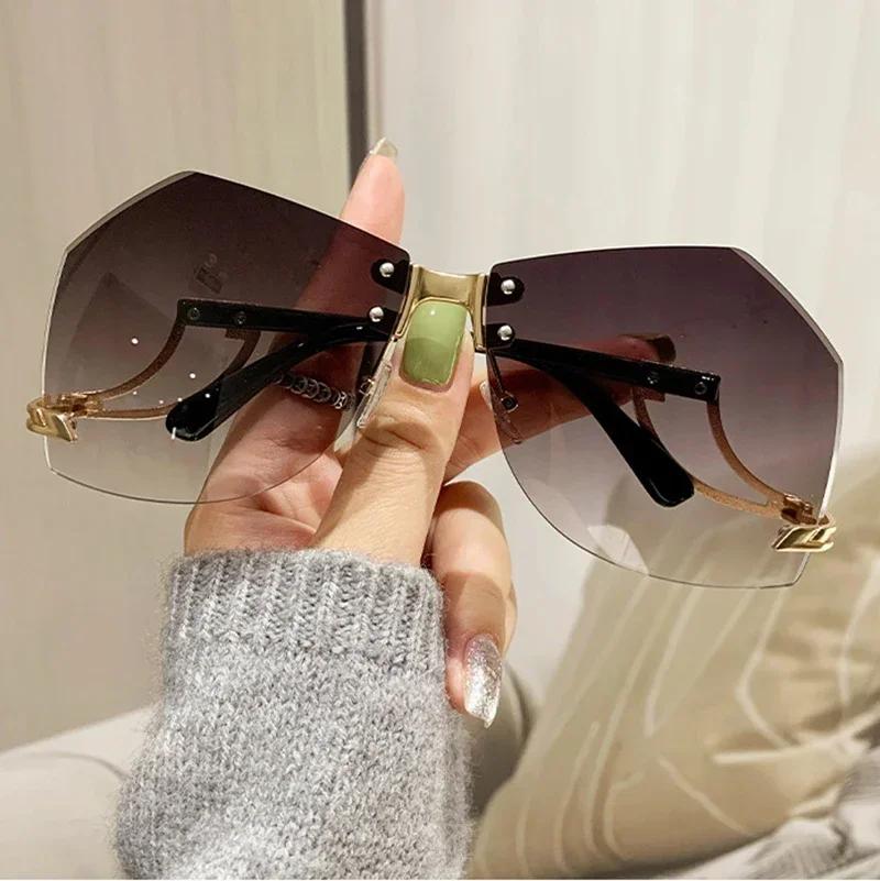 Großer Rahmen Quadratische Sonnenbrille Damen Herren Bunt Minimalistisch Sonnenbrille Spiegel Schwarz Verlauf Designer Mode Outdoor