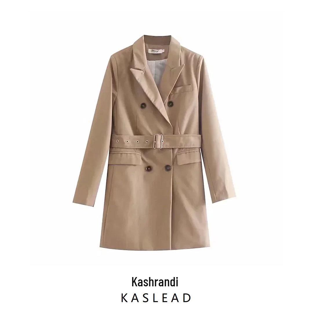

2024 Winter Women s European & American Style Casual Khaki Suit Jacket S