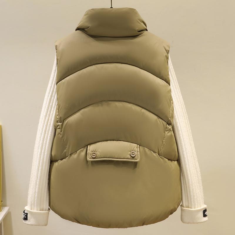 Módní dámská parka bez rukávů, zimní svrchní oblečení, elegantní tlustá teplá vesta, dámské krátké kabáty