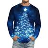 Men's Christmas Printed Imitation Cotton Long-sleeved Shirt
