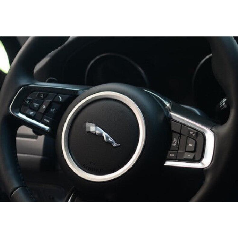 Silver Alloy 1PCS Trim Steering Wheel Horn Button Ring For Jaguar XE 2016-2019
