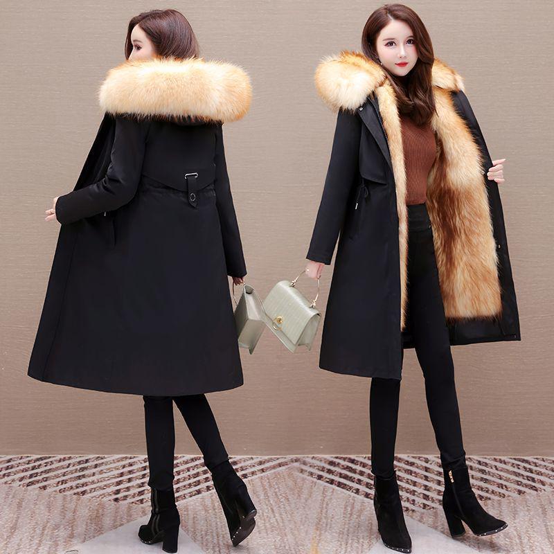 2024 Women's Eco-Friendly Leather Jacket with Detachable Fox Fur Lining