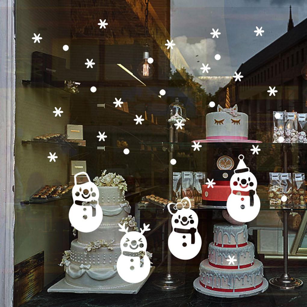 Christmas Snowman Design Wall Sticker Decal Removable PVC Bedroom Living Room Wall Art Mural Decor