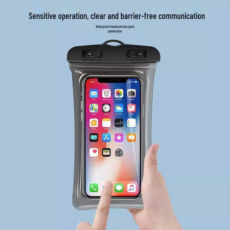 Waterproof Touchscreen Phone Pouch for Swimming, Rafting, and Diving with Airbag Protection and Sealable Design