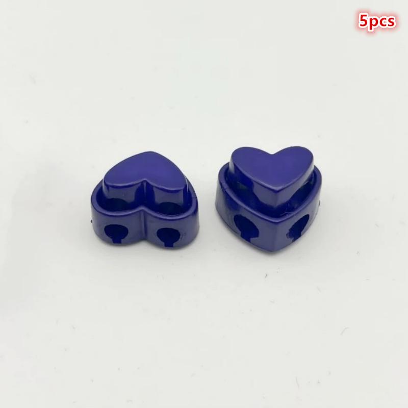 5Pcs Colorful Garment Stoppers Heart-Shaped Plastic Cord Locks Double Hole Spring Toggle Anti-Slip Stoppers Garment Accessories